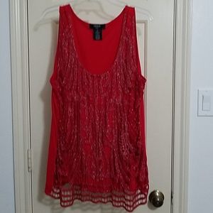 Red Crocheted Tank Top